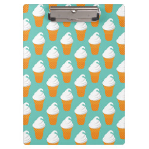 Vanilla Ice Cream Cone Pattern Clipboard