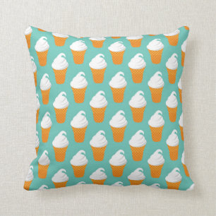 Vanilla Ice Cream Cone Pattern Cushion