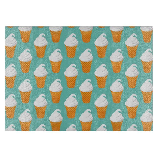 Vanilla Ice Cream Cone Pattern Cutting Board (Front)