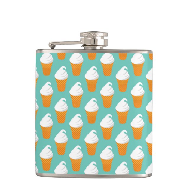Vanilla Ice Cream Cone Pattern Hip Flask (Front)