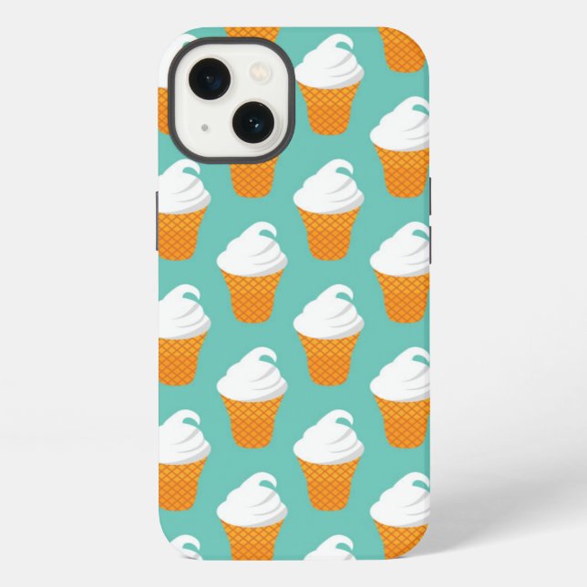 Vanilla Ice Cream Cone Pattern iPhone Case (Back)