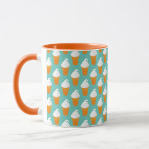 Vanilla Ice Cream Cone Pattern Mug