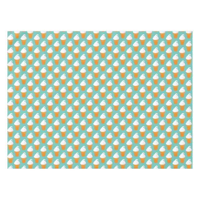 Vanilla Ice Cream Cone Pattern Tablecloth (Front (Horizontal))