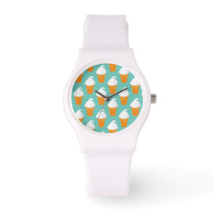 Vanilla Ice Cream Cone Pattern Watch