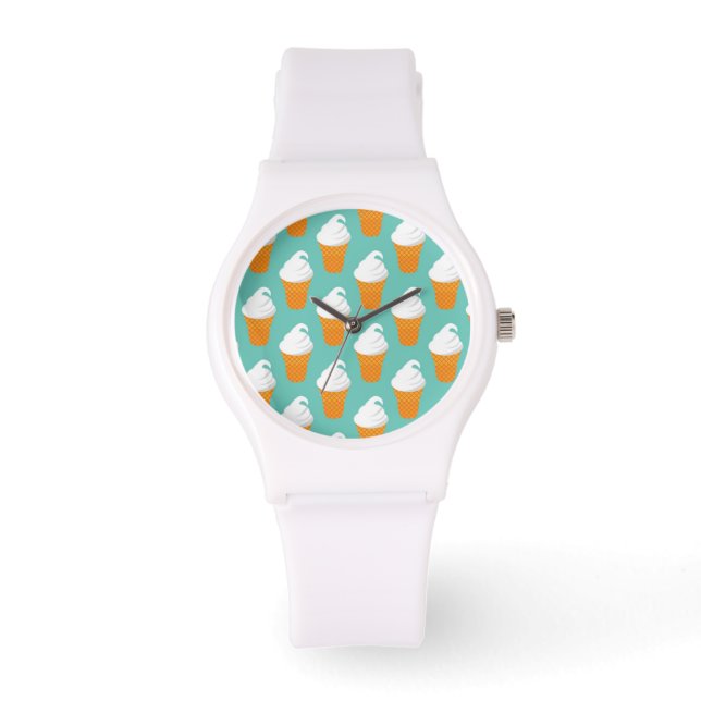 Vanilla Ice Cream Cone Pattern Watch (Front)