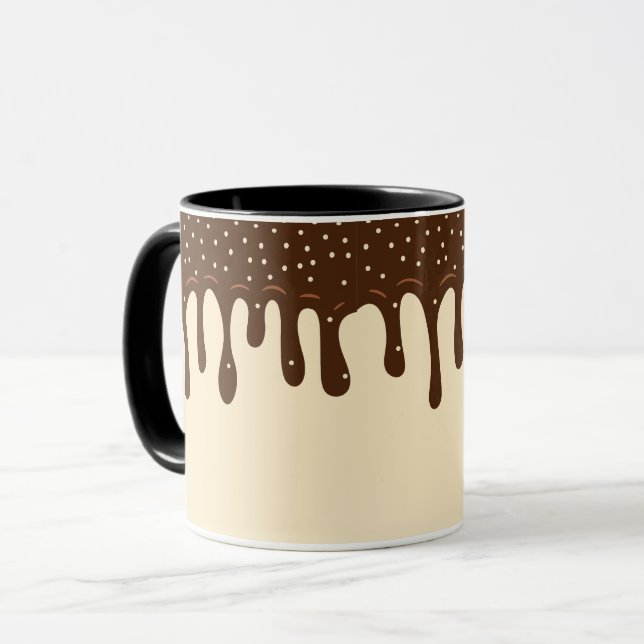 Vanilla Ice Cream,Melted Choco Topping Sprinkles Mug (Front Left)