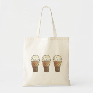 Vanilla Ice Cream Scoop Cones Foodie Tote Bag