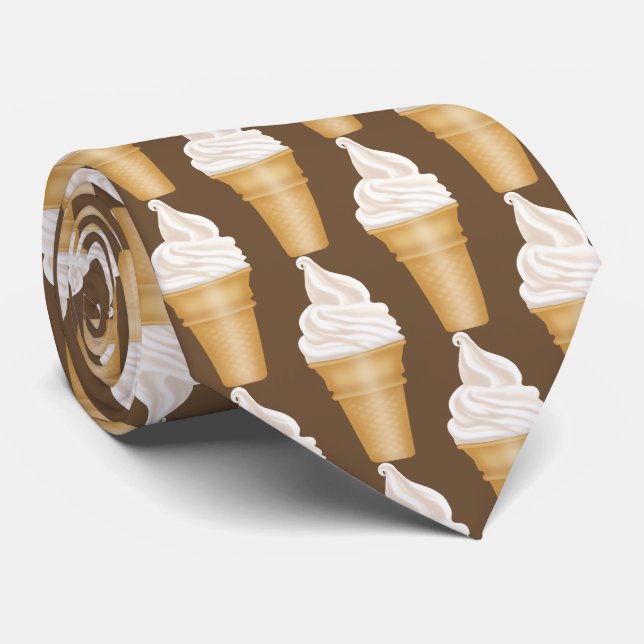 Vanilla Ice Cream tiled pattern tie (Rolled)