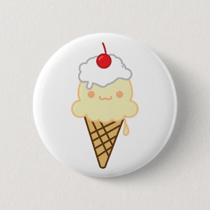 vanilla icecream 6 cm round badge