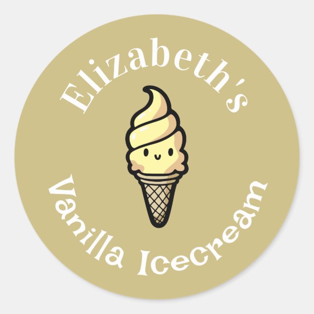 Vanilla Icecream Classic Round Sticker