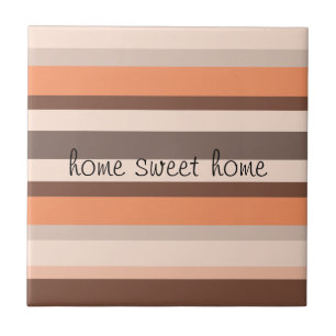 Vanilla Melon Stripes Ceramic Tile
