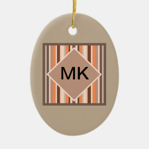 Vanilla Melon  Stripes Ceramic Tree Decoration