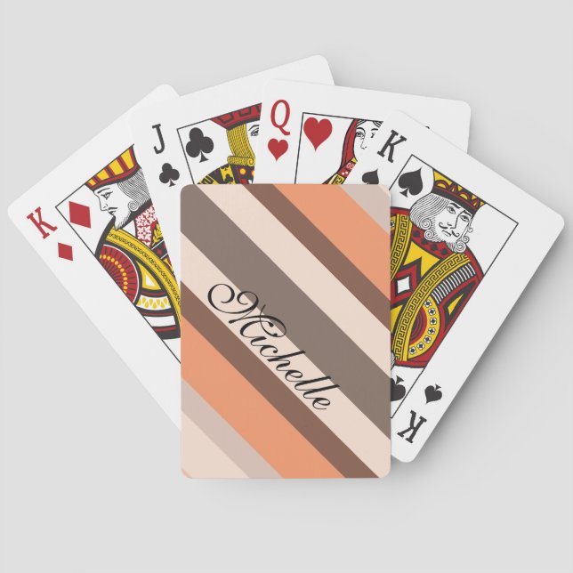 Vanilla Melon  Stripes Playing Cards (Back)