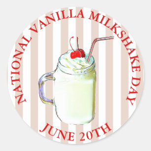 Vanilla Milkshake Day June 20th Stickers