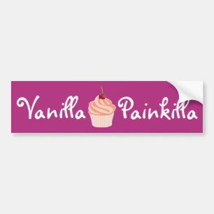 Vanilla Painkilla Humourous Cupcake Customisable Bumper Sticker