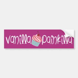 Vanilla Painkilla Humourous Cupcake Customisable Bumper Sticker