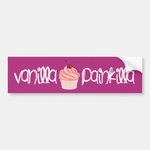 Vanilla Painkilla   Humourous Cupcake Customisable Bumper Sticker