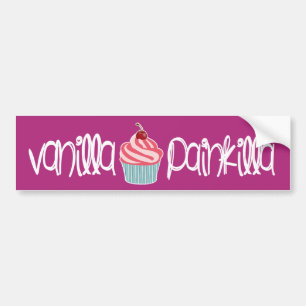 Vanilla Painkilla Humourous Cupcake Customisable Bumper Sticker