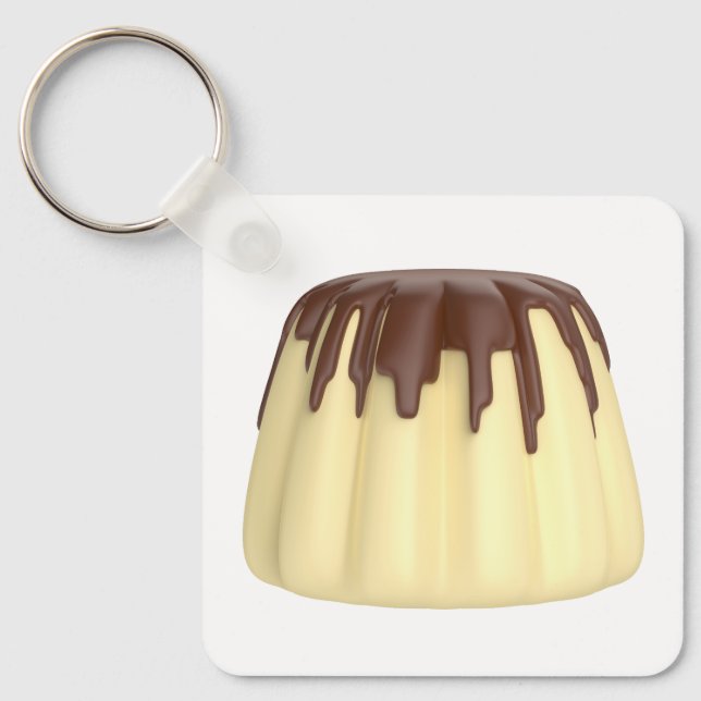 Vanilla pudding topped with chocolate key ring (Front)