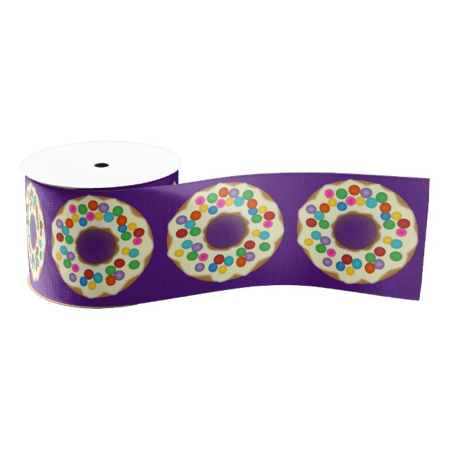 vanilla rainbow doughnut ribbon grosgrain ribbon (Spool)