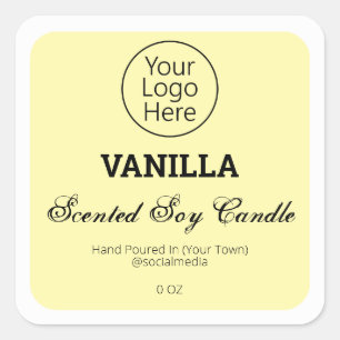 Vanilla Scented Soy Candle Product Labels
