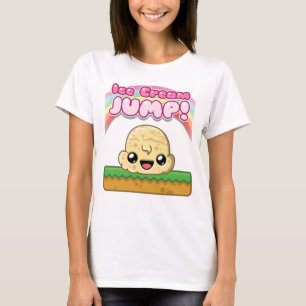 Vanilla Scoop with Ice Cream Jump Text T-Shirt