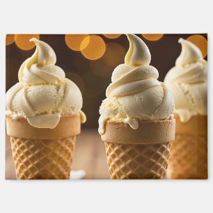 Vanilla Soft Serve Ice Cream Cones Magnet