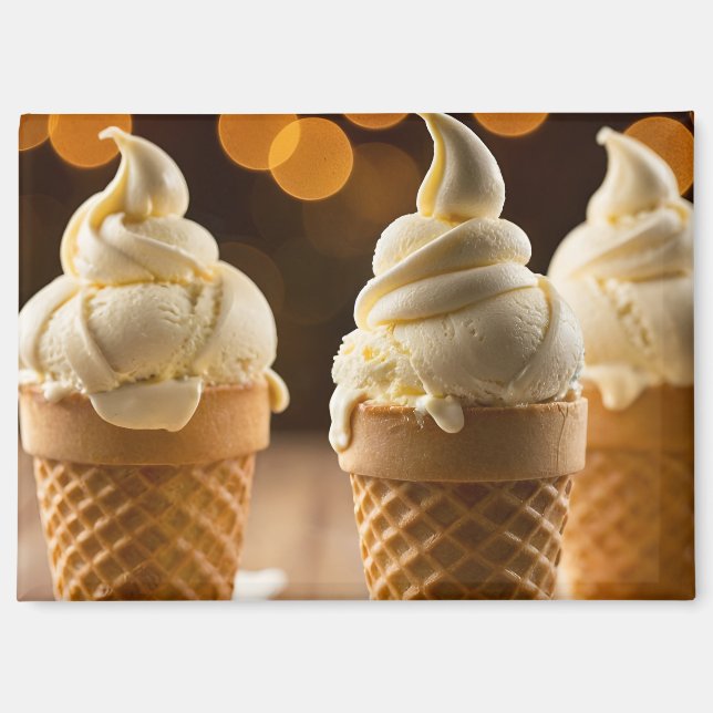 Vanilla Soft Serve Ice Cream Cones Magnet (Front)