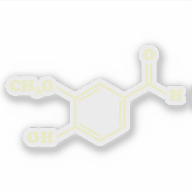 Vanilla Vanillin Molecular Chemical Formula (Front)