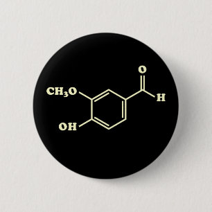 Vanilla Vanillin Molecular Chemical Formula 6 Cm Round Badge