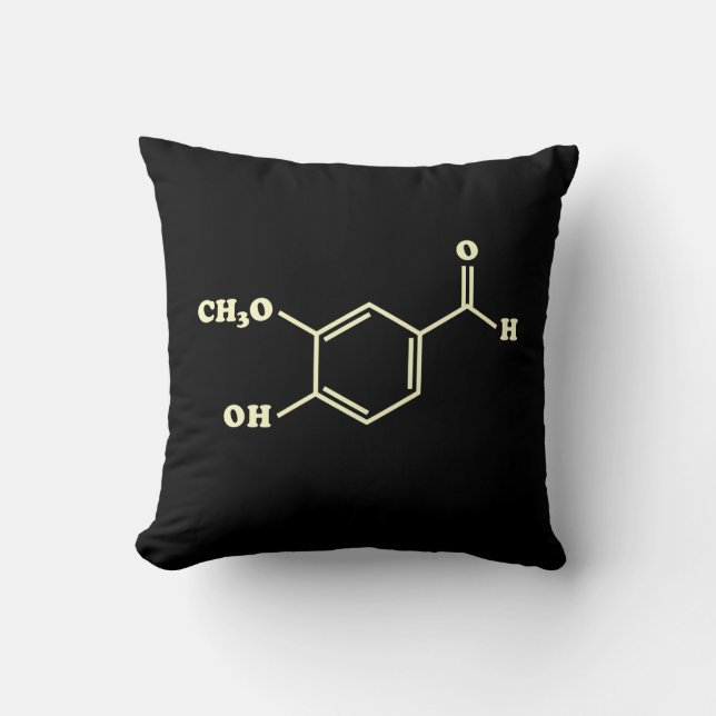 Vanilla Vanillin Molecular Chemical Formula Cushion (Front)