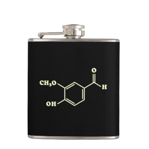 Vanilla Vanillin Molecular Chemical Formula Hip Flask