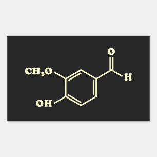 Vanilla Vanillin Molecular Chemical Formula Rectangular Sticker
