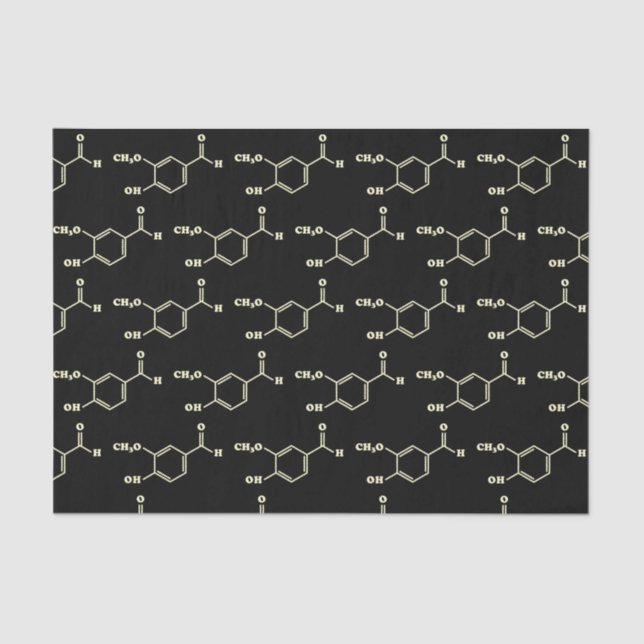 Vanilla Vanillin Molecular Chemical Formula Tissue Paper (Front)
