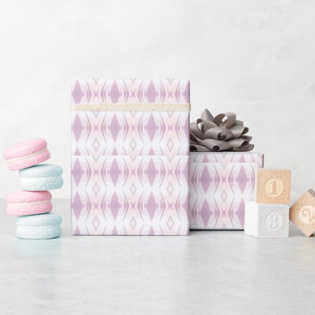 Vanilla white pink lavender geometric art design  wrapping paper (Baby Shower)