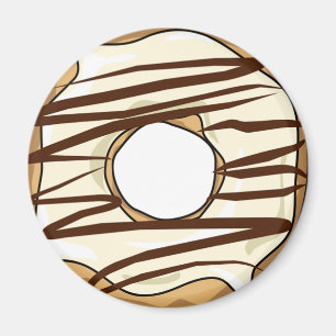 Vanillla with Chocolate Drizzle Doughnut Magnet