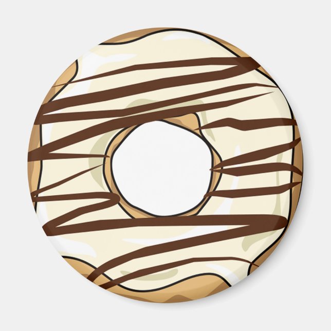Vanillla with Chocolate Drizzle Doughnut Magnet (Front)