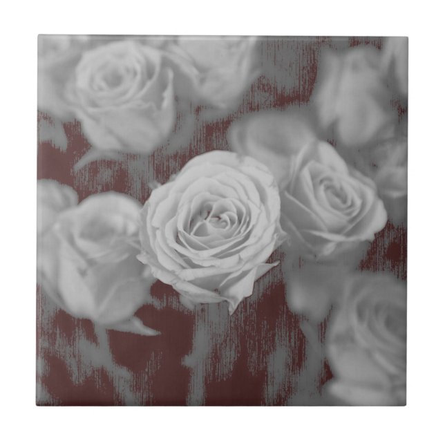 Vanishing Roses Ceramic Tile (Front)