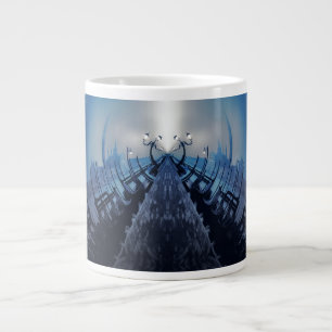 VANISHING VENICE Blue Gothic Gondolas Large Coffee Mug
