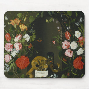 Vanitas Still Life with Flowers Mouse Pad