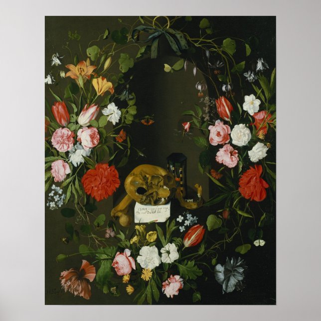 Vanitas Still Life with Flowers Poster (Front)
