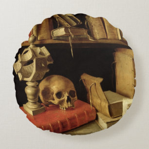 Vanitas with a Sundial, c.1626-40 Round Cushion