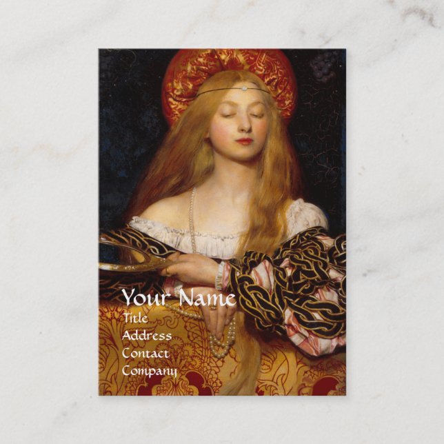 VANITY BEAUTY-FASHION COSTUME DESIGNER Red Damask Business Card (Front)