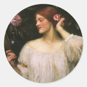 Vanity by John William Waterhouse Classic Round Sticker