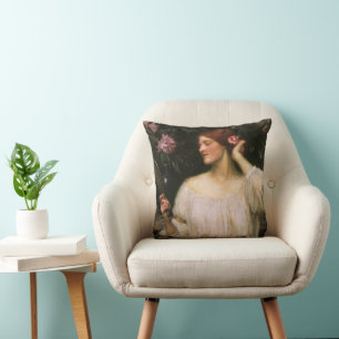 Vanity by John William Waterhouse Cushion