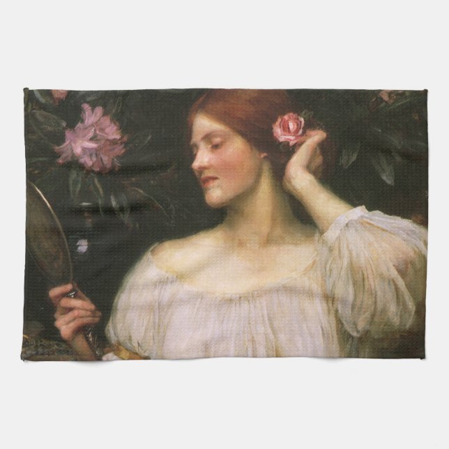Vanity by John William Waterhouse Tea Towel (Horizontal)