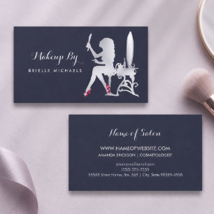 Vanity Silhouette Makeup Artist Business Card