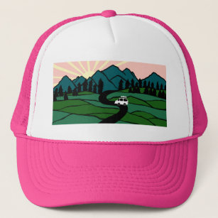 Vanlife in the Mountains Sunrise Sunset Trucker Hat
