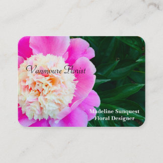 Vanmoure Pretty Peony Elegant Professional Business Card