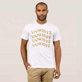 VANOSTÈ Logo Short Sleeve – Gold Typography T-Shirt